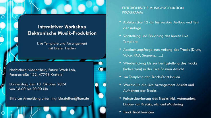 Interactive workshop on electronic music production in the Future Work Lab