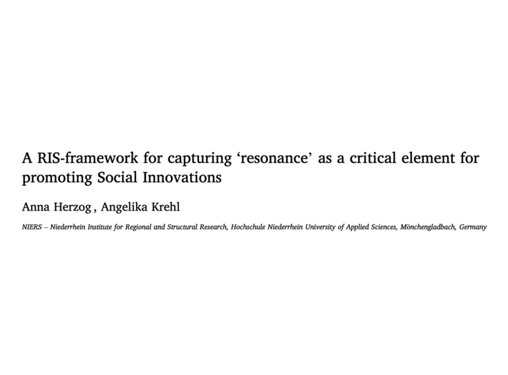 A RIS-framework for capturing ‘resonance’ as a critical element for promoting Social Innovations