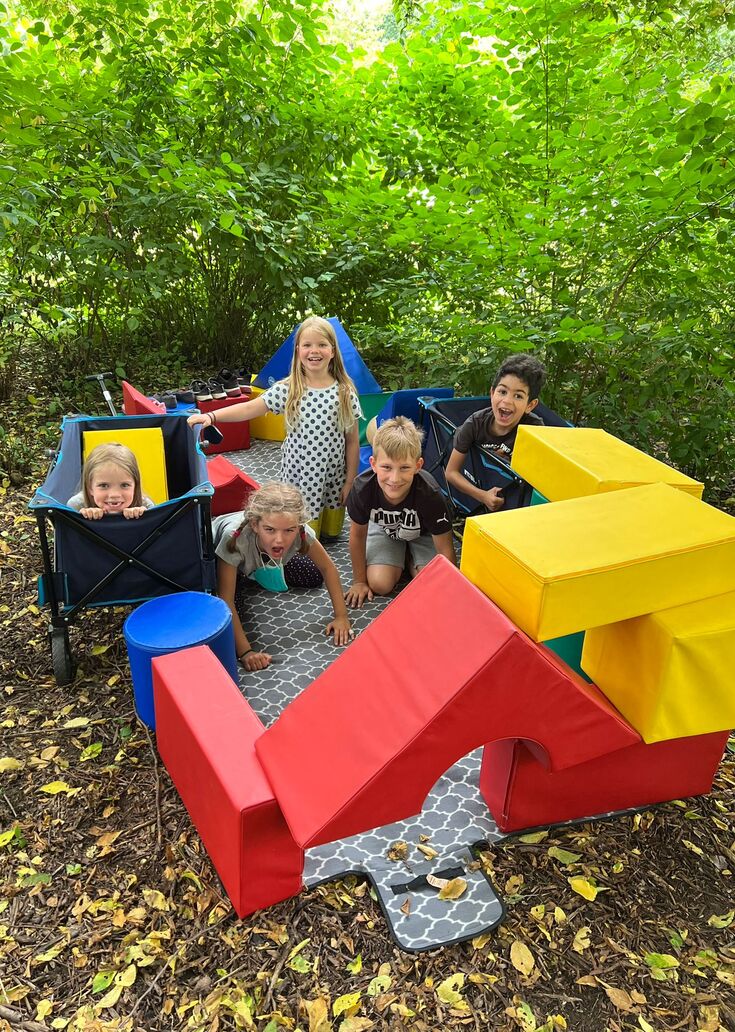 Burgen Bau aus Schaumstoffklötzen